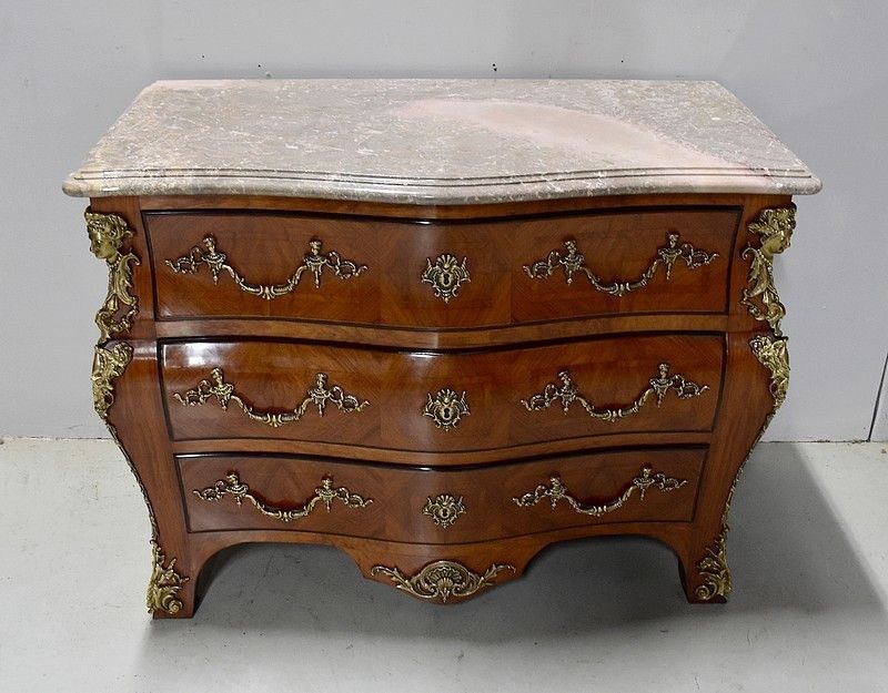 Tombeau Cabinet In Blond Mahogany, Regency Style, Mid 20th Century