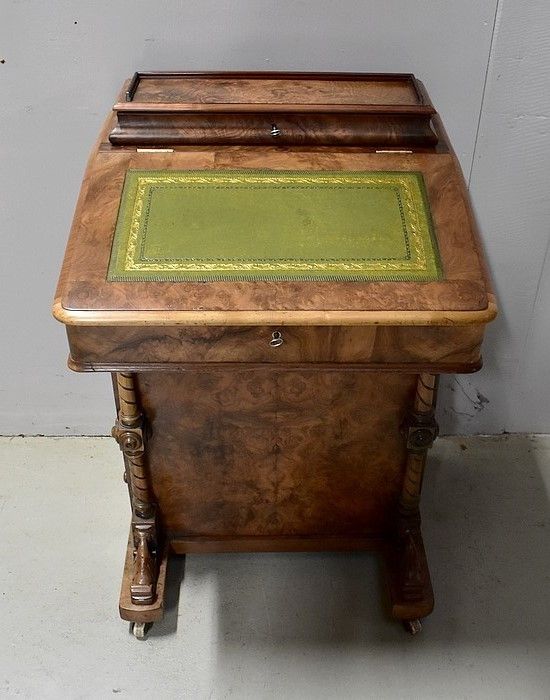 Small Davenport Walnut Desk, England, Victorian Period   19th Century photo for sale
