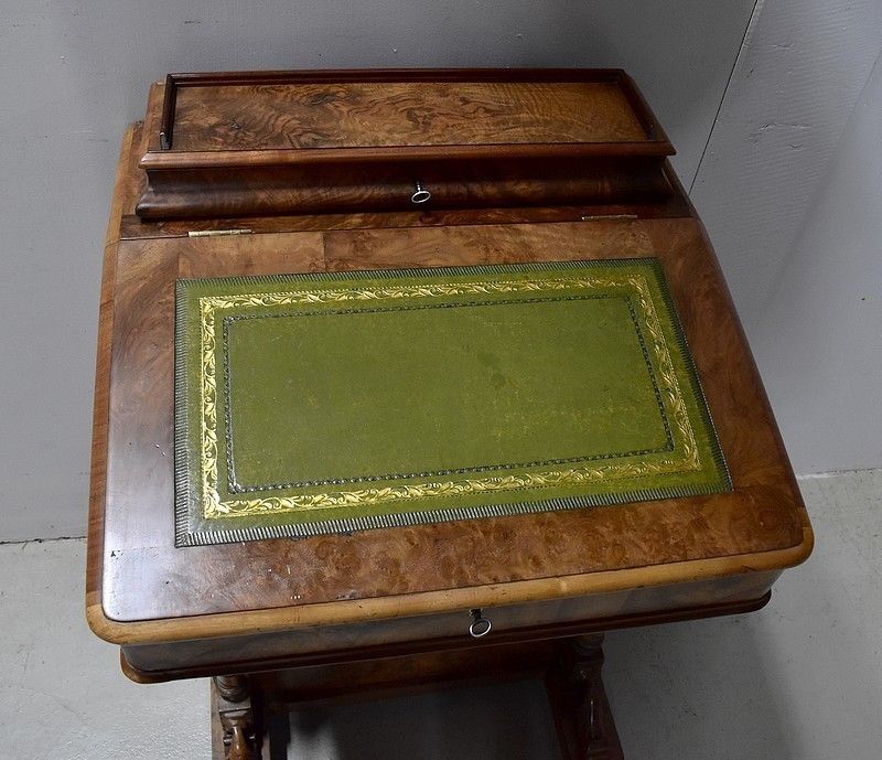 photo for sale Small Davenport Walnut Desk, England, Victorian Period   19th Century