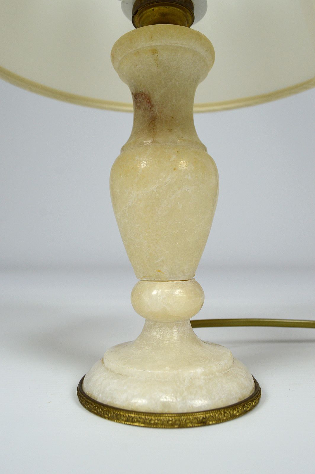 Small Neoclassical Revival White Marble Table Lamp, Italy, Circa 1920 photo 312.0