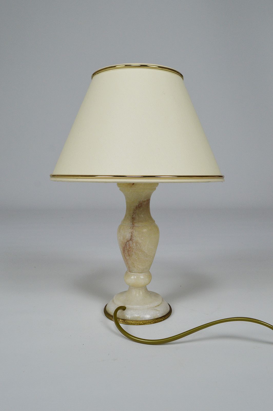 Small Neoclassical Revival White Marble Table Lamp, Italy, Circa 1920 photo for sale