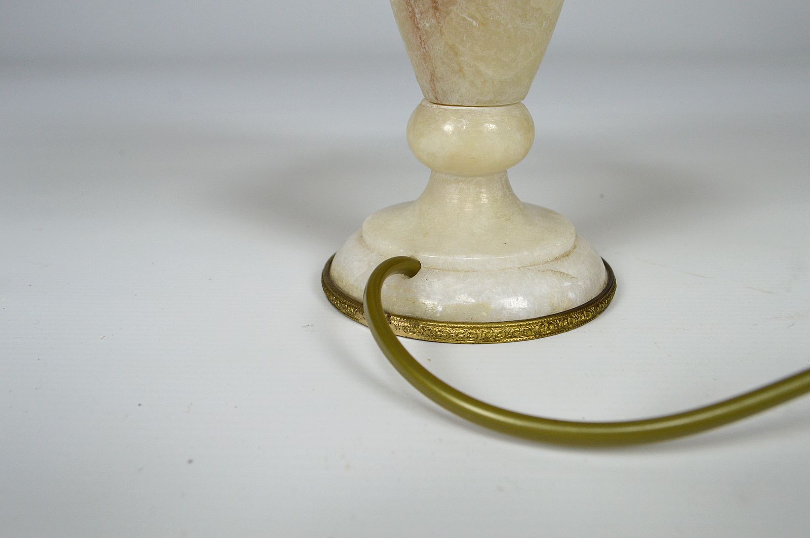photo furniture Small Neoclassical Revival White Marble Table Lamp, Italy, Circa 1920