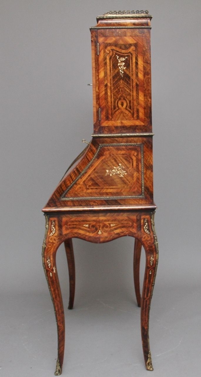 19th Century Walnut And Kingwood Bureau De Dame photo vintage