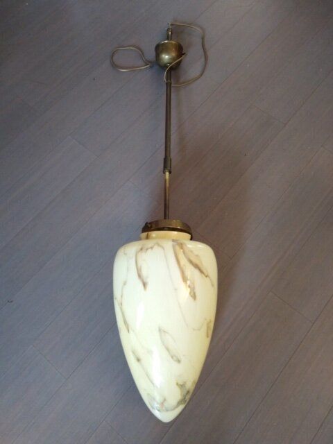 Large Glass Hang Lamp. photo Lighting