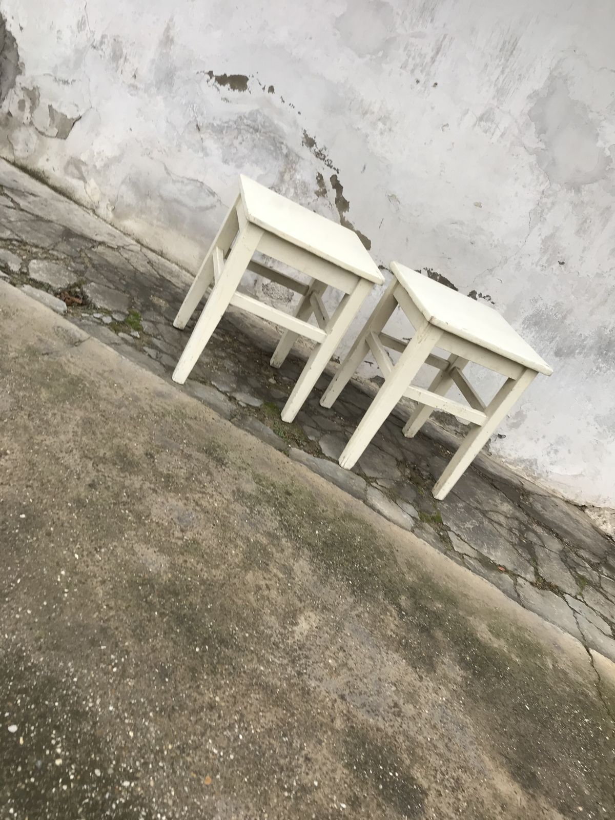 White Farm Stools Ca1940s photo buy