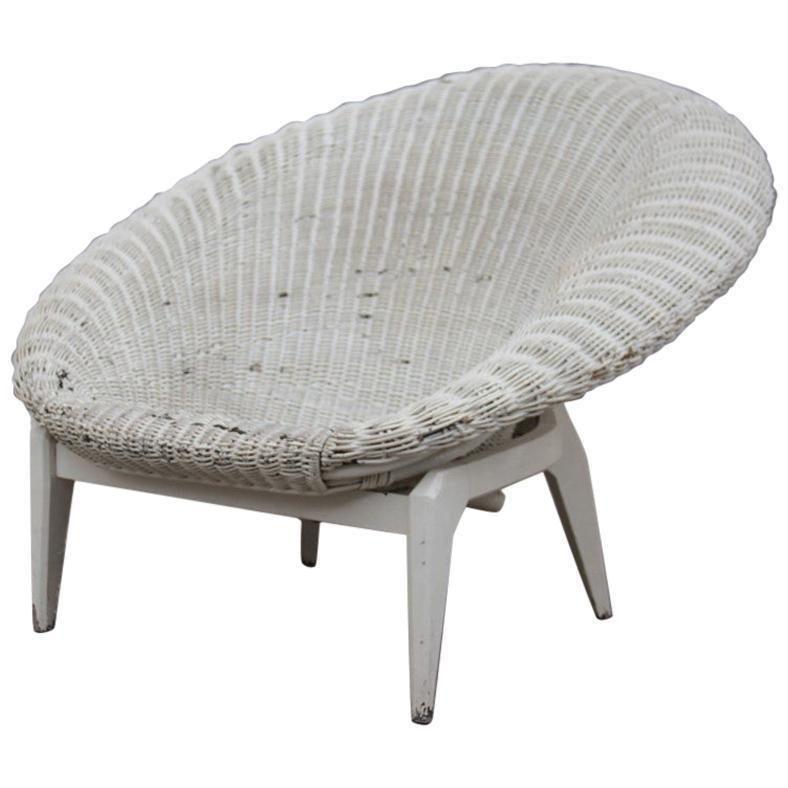 Midcentury Italian Design Bamboo Armchair White Franco Albini Attributed, 1950