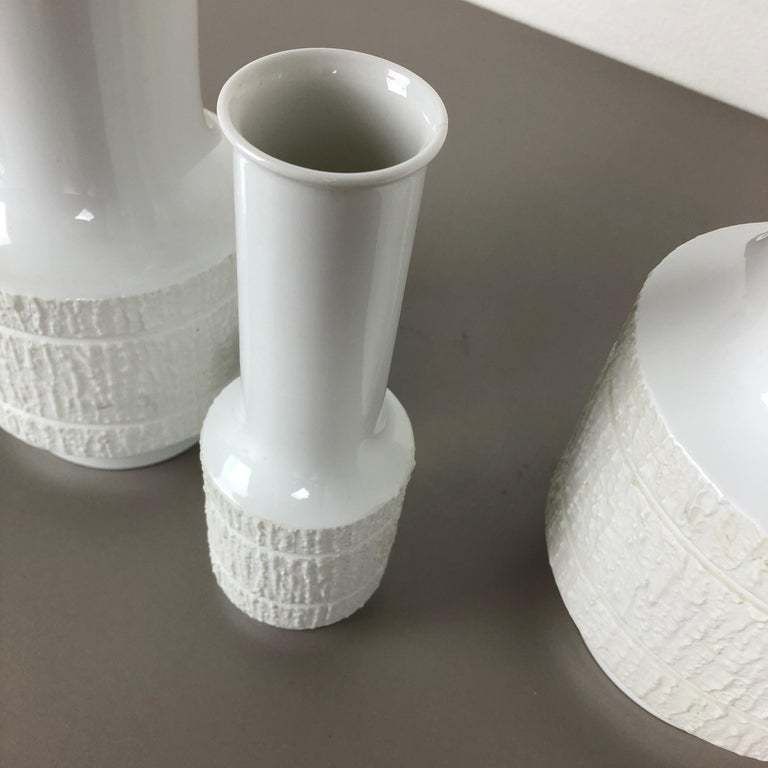 507.0 Set Of 3 Porcelain Op Art Vase By Richard Scharrer For Thomas, Germany, 1970s photo