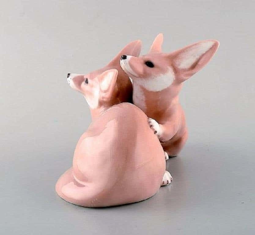 Royal Copenhagen, Modelled By Christian Thomsen In 1901, Pair Of Desert Foxes photo for sale