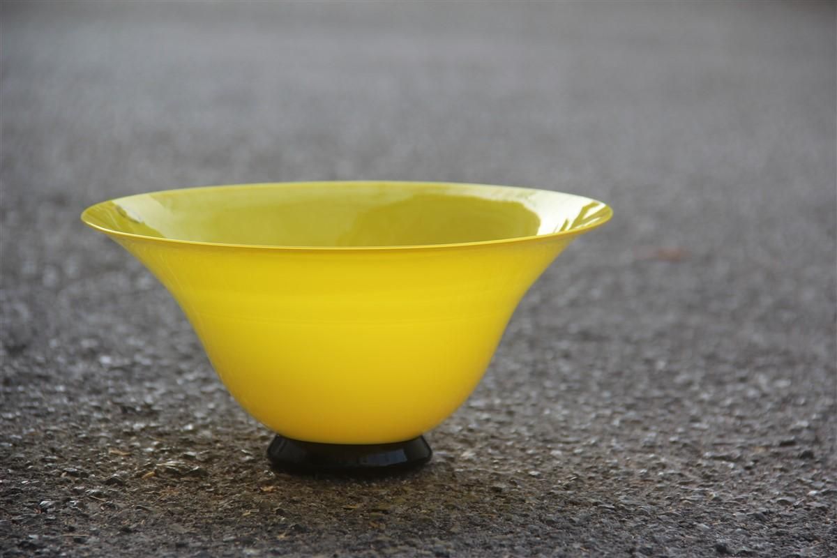 Murano Glass Cup Vase Yellow Black 1989 Mendini Attributed Italian Design photo furniture