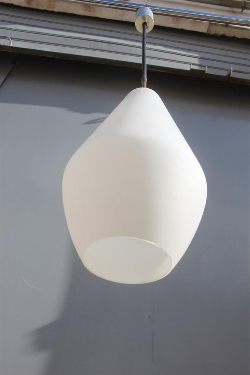 Midcentury Italian Lantern Italian Design Round White Glass Brass 1950 Stilnovo photo buy