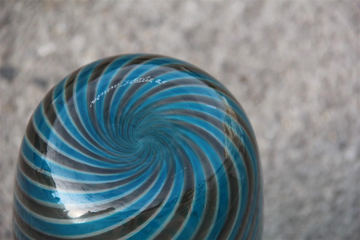 Round Venini Vase Murano Glass 1985 Multi Color Italian Design photo vinterior