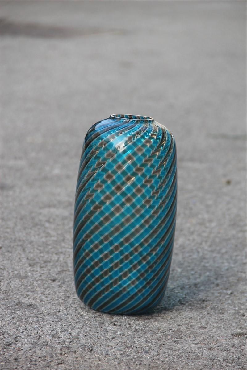 photo furniture Round Venini Vase Murano Glass 1985 Multi Color Italian Design