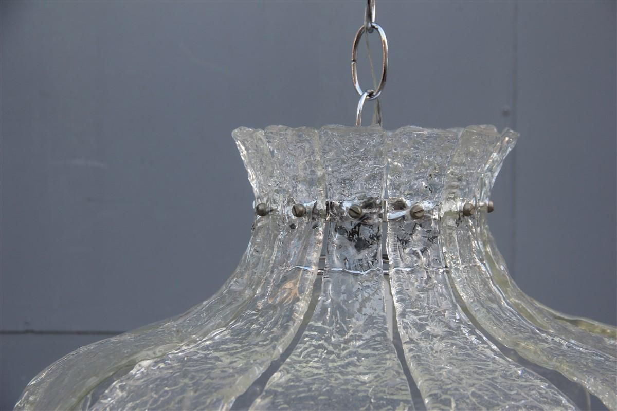 Round Mazzega Murano Glass Transparent Leaves Italian Design, 1970 photo 2538.0