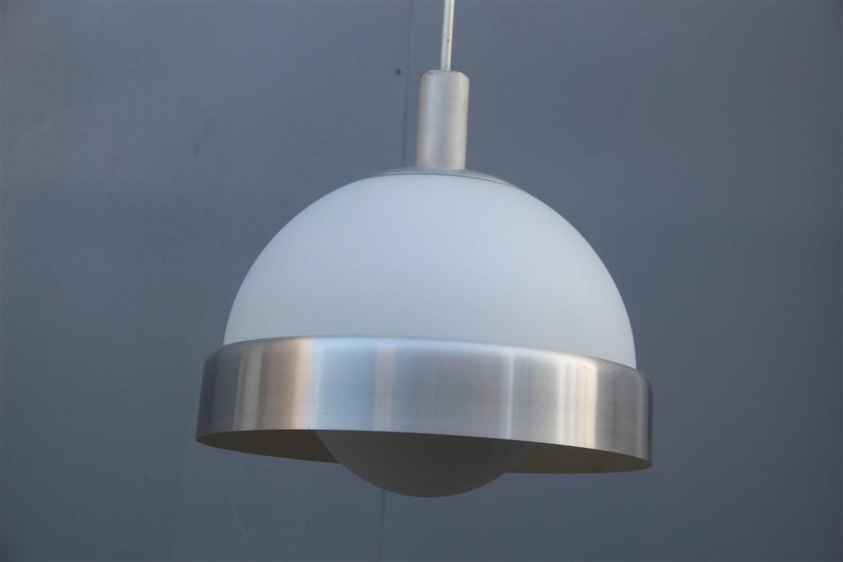 Pia Guidetti Crippa Chandelier For Lumi Milano 1970s Italian Design White Glass photo furniture