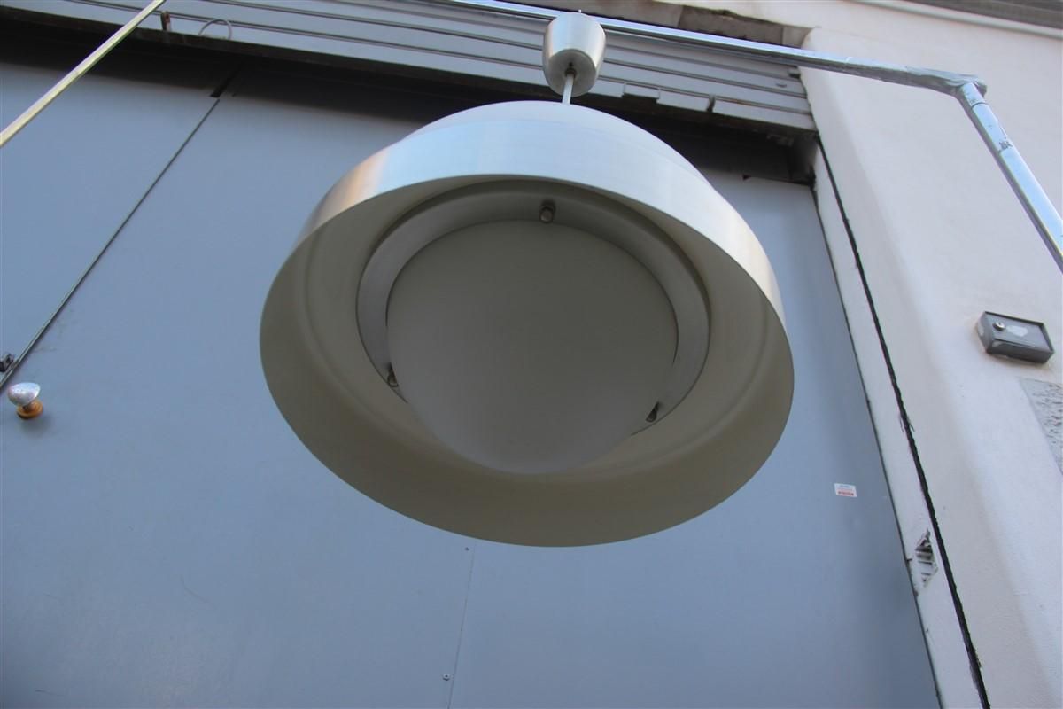 Pia Guidetti Crippa Chandelier For Lumi Milano 1970s Italian Design White Glass photo Lighting