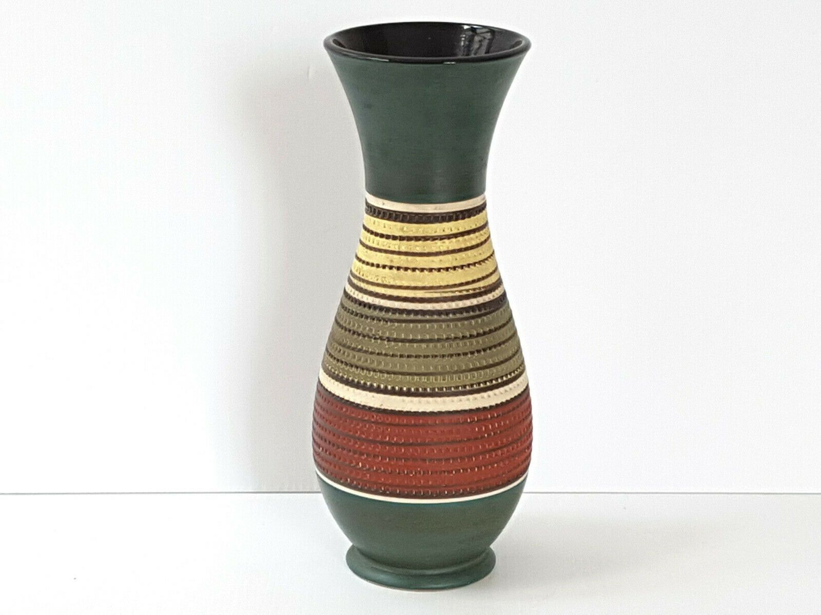 Vase Allemand Ceramique Kaki West Germany 1960 Vintage 60s 60s Annees 60 photo furniture
