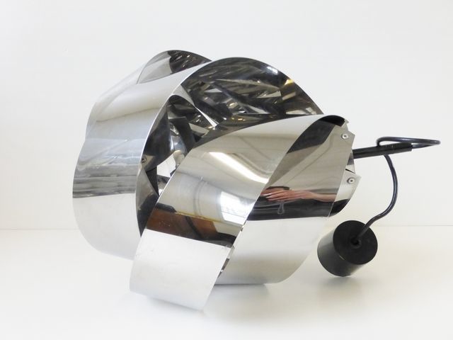 Lustre Suspension Spirale Geante Chrome 1970 Vintage Space Age Pop Vtg 70s Light photo buy