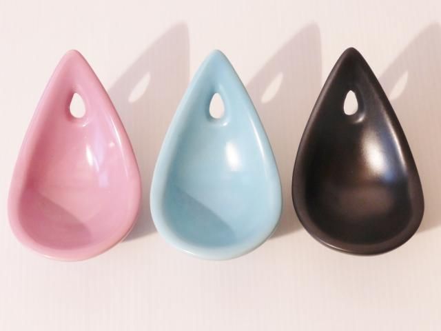 Suite Of 3 Ceramic Ashtrays 1950 Vintage 50s French Ceramic