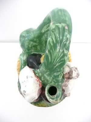 Home Decor Pitcher Jug Chevrette "Vegetable Basket" Ceramic photo
