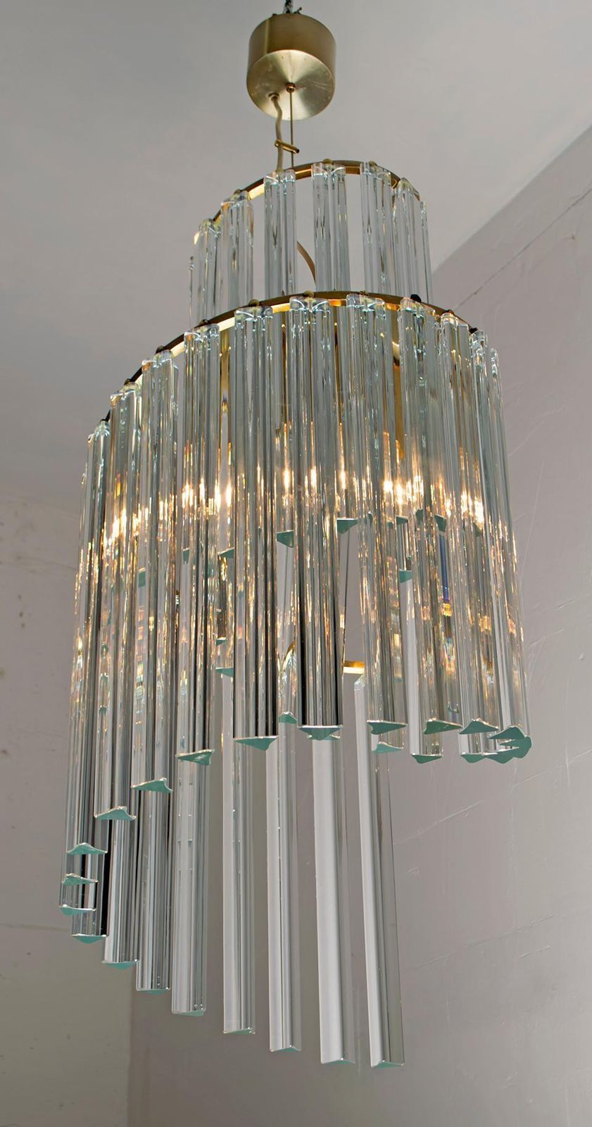 photo furniture Pia Guidetti Crippa Mid Century Modern Italian Murano Chandelier For Lumi, 1960s