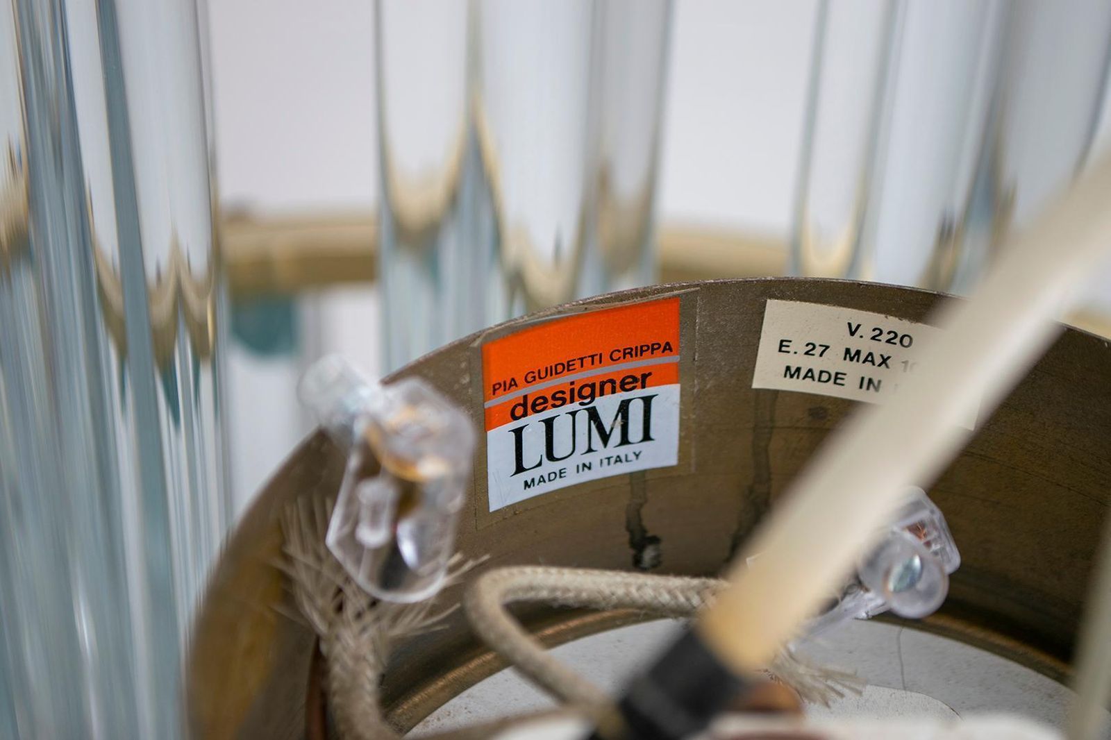 2105.0 Pia Guidetti Crippa Mid Century Modern Italian Murano Chandelier For Lumi, 1960s photo