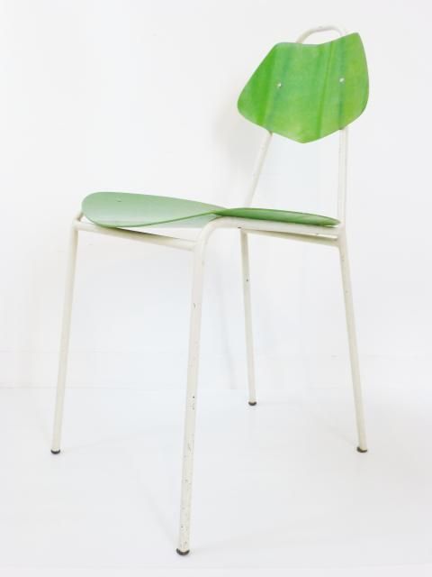 914.0 Fraai Paar Fiberglas Stoelen, Frans Werk Ca. Jaren 1950 photo