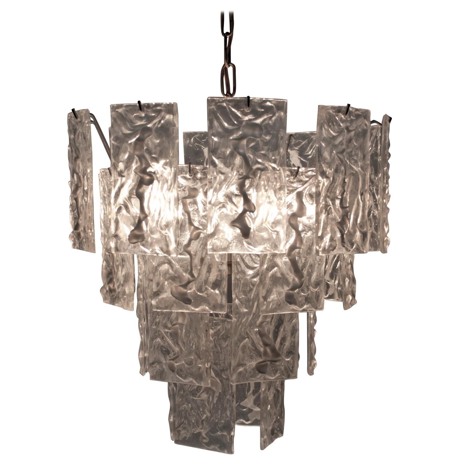 Carlo Nason Mid Century Modern Italian Chandelier For Mazzega, 1960s