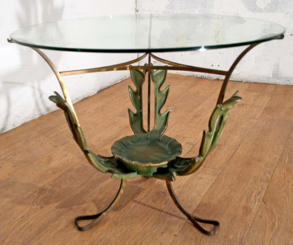 Pierluigi Colli Midcentury Italian Brass And Wood Coffee Table, 1950s photo Furniture