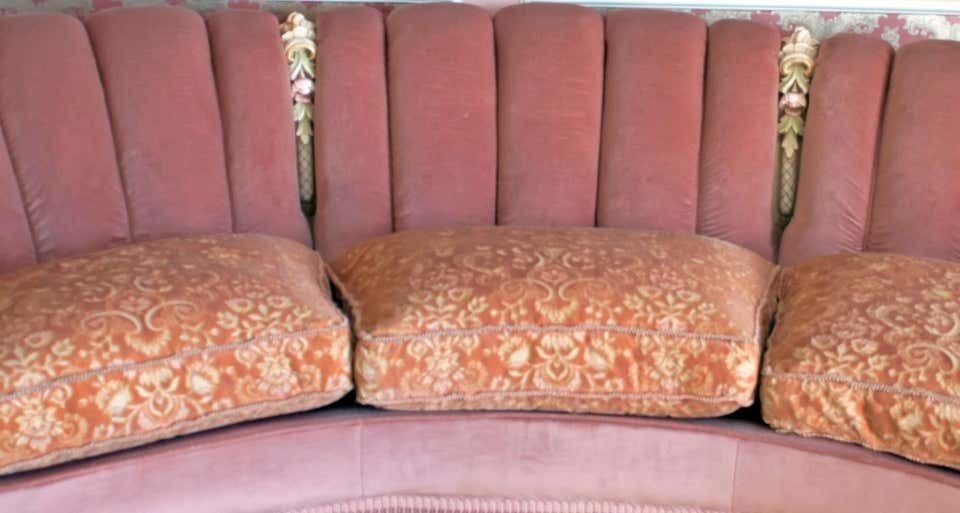 Midcentury Venetian Baroque Fancy Velvet Sofa With Two Armchairs, 1950s photo 2945.0