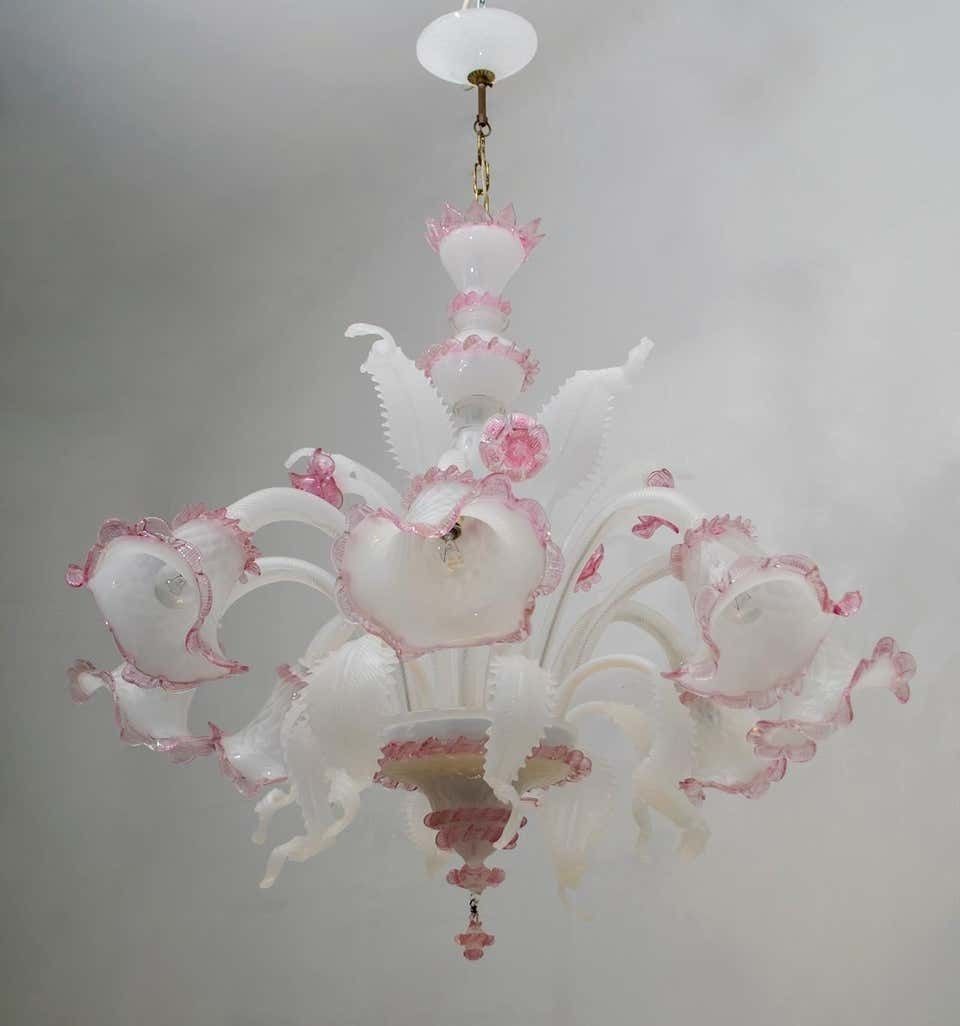 20th Century Modern Venetian Murano Glass Chandelier "Ca'rezzonico" Style, 1960s photo Lighting