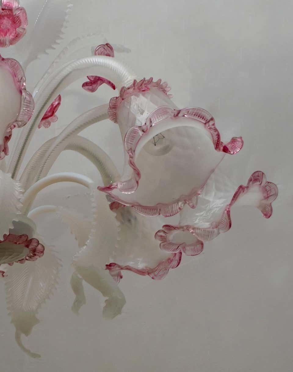 20th Century Modern Venetian Murano Glass Chandelier "Ca'rezzonico" Style, 1960s photo vintage