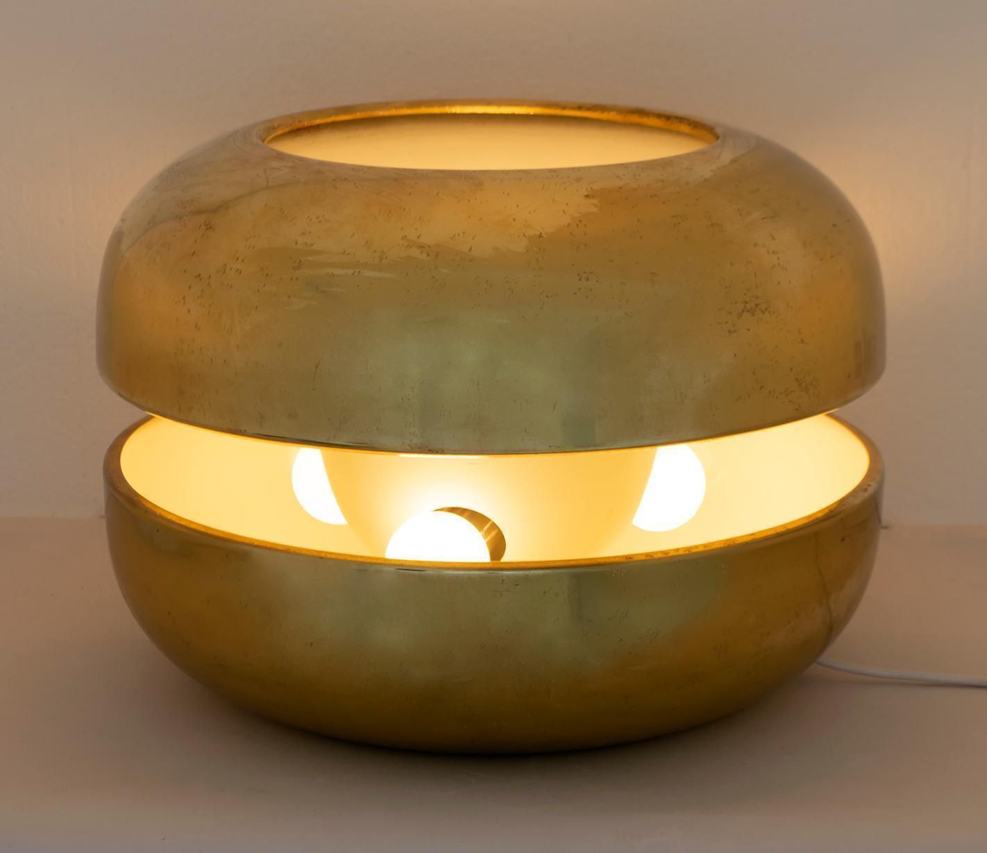 Luciano Frigerio Italian Table Lamp Vibrated Brass "Ballata Alta", 1974 photo furniture