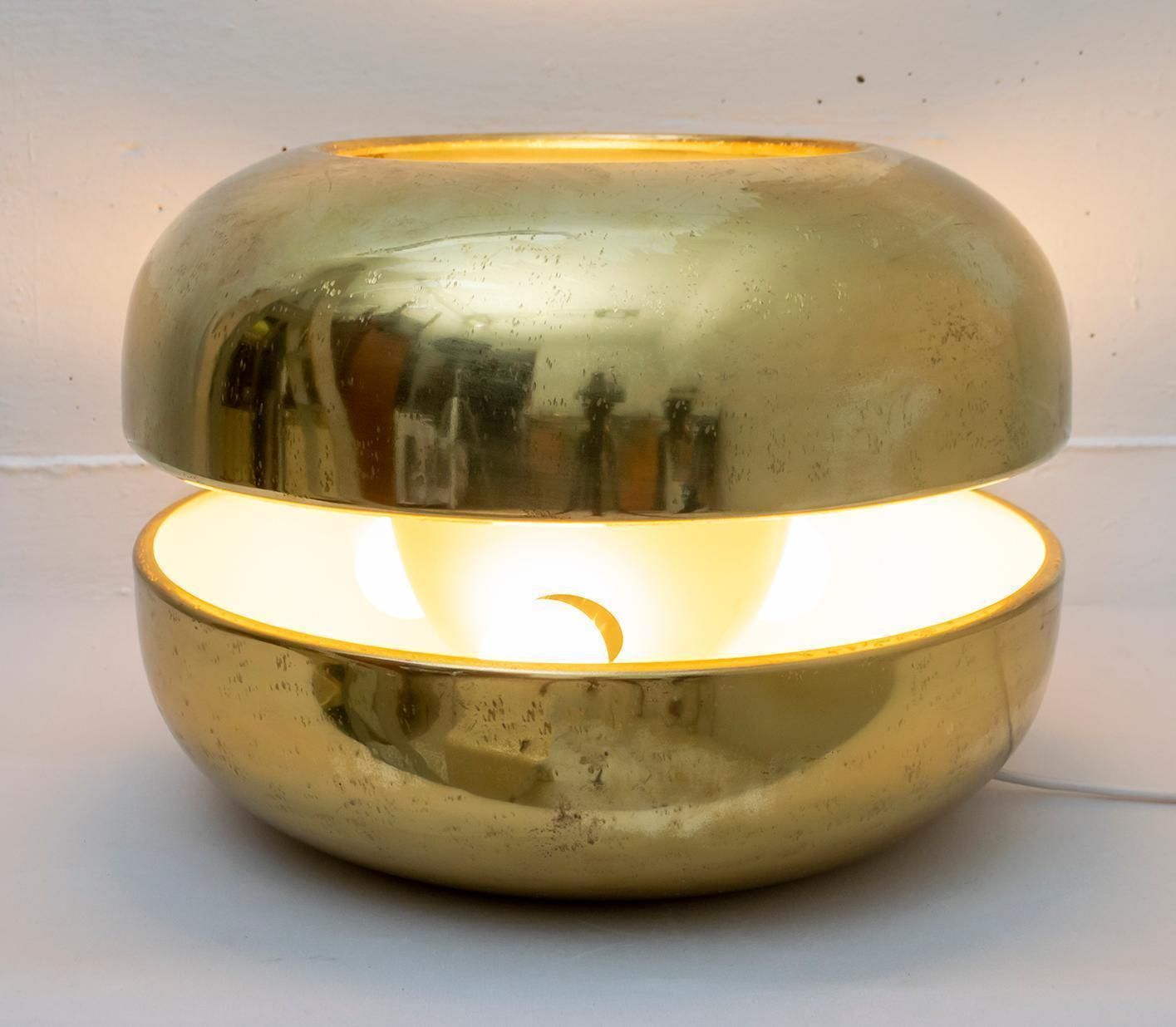 Luciano Frigerio Italian Table Lamp Vibrated Brass "Ballata Alta", 1974 photo vintage