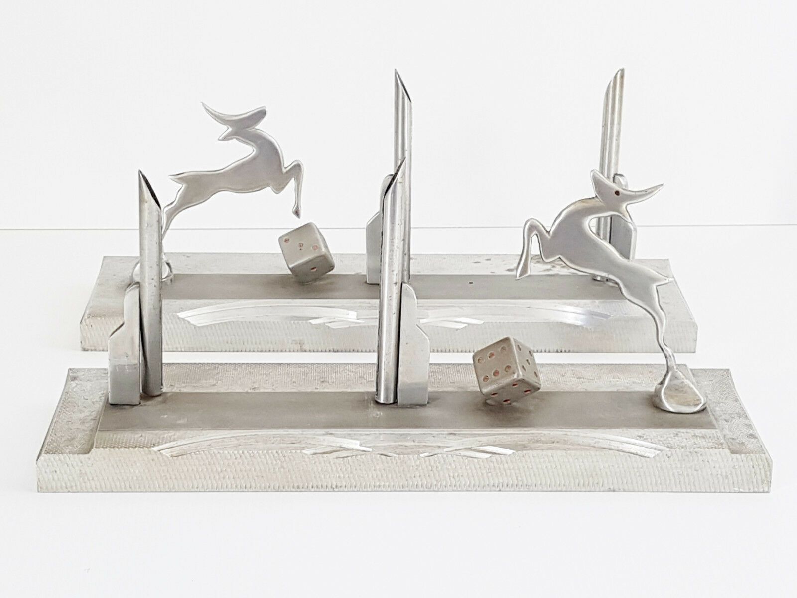 Pair Of Deer And Playing Photo Holders Art Deco
