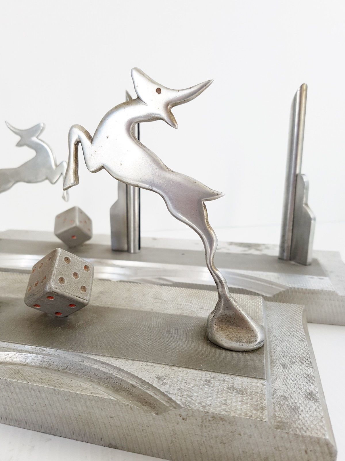 Pair Of Deer And Playing Photo Holders Art Deco photo buy