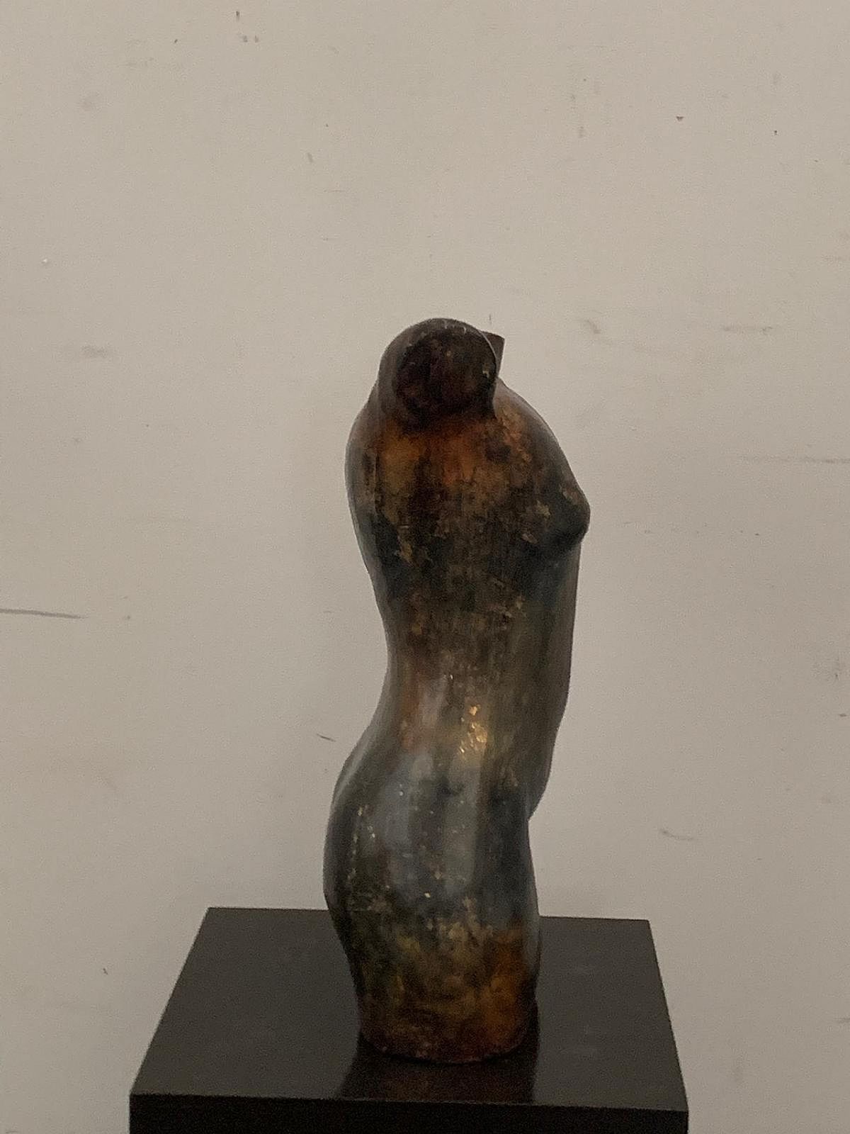Bust In Patinated Metal Chrome Resin, 1990s photo buy