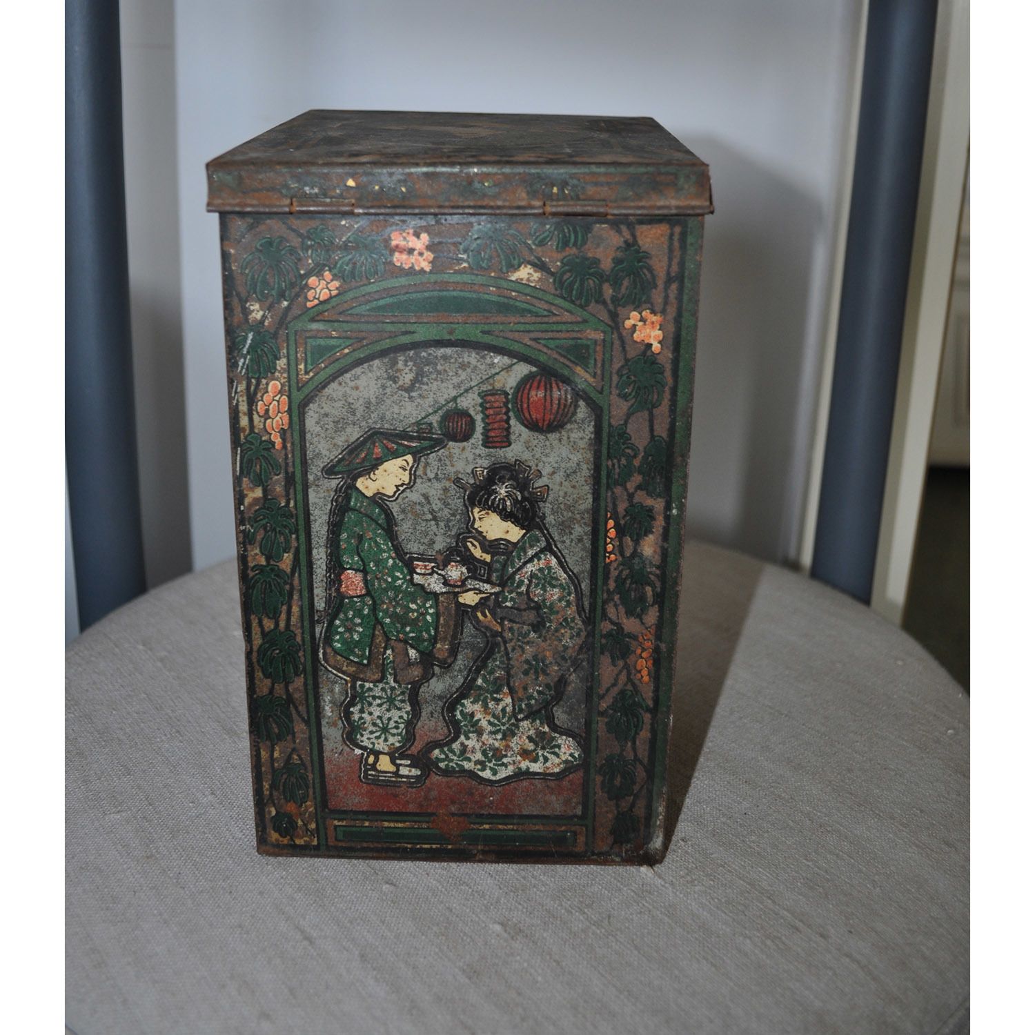 Chinese Antique Tin Box photo Home Decor