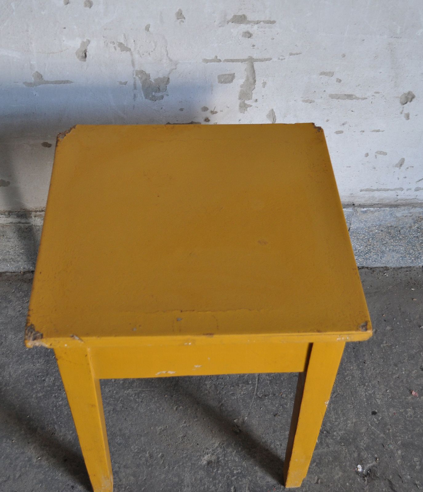 Painted Ocher Stool photo for sale