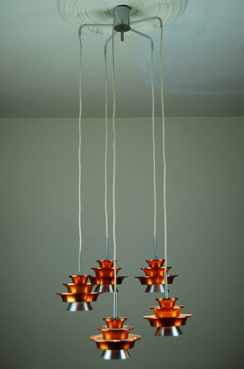 Lighting Danish Modern Cascading Pendant From Lyfa, 1970s photo