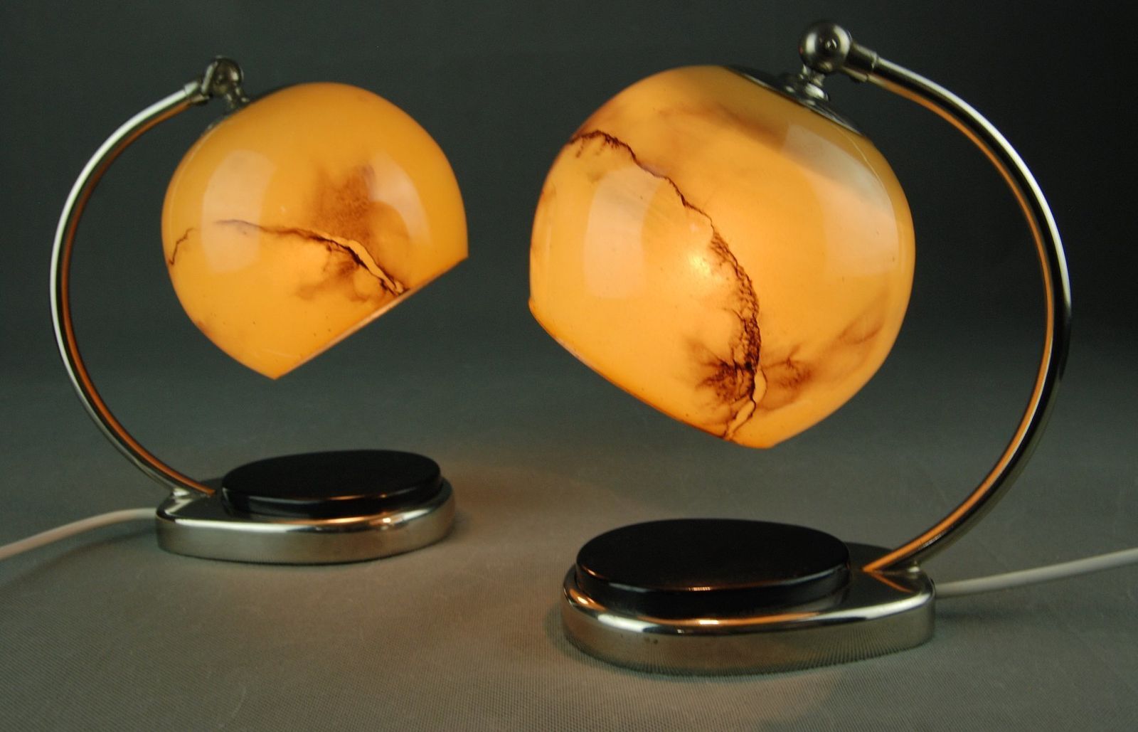 Lamps By Marianne Brandt For Gothaer Metallwarenfabrik, 1950s, Set Of 2 photo vintage