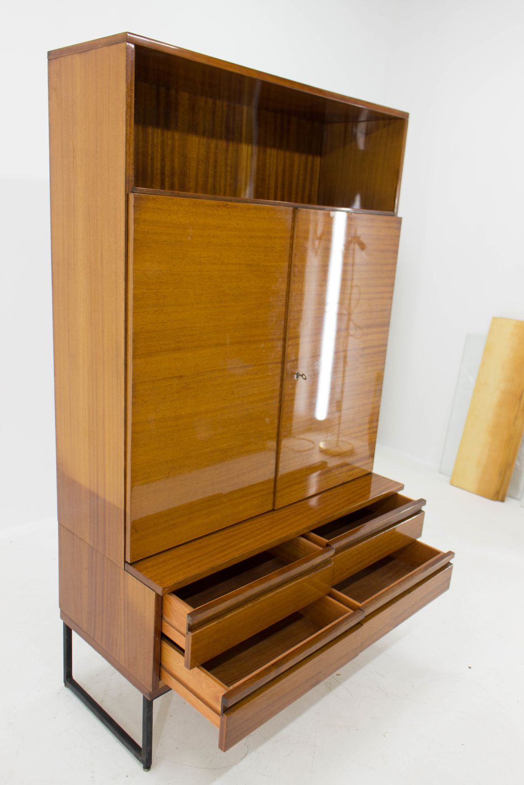 photo for sale Belmondo Cabinet With Shelves And Drawers In High Gloss Finish, 1970