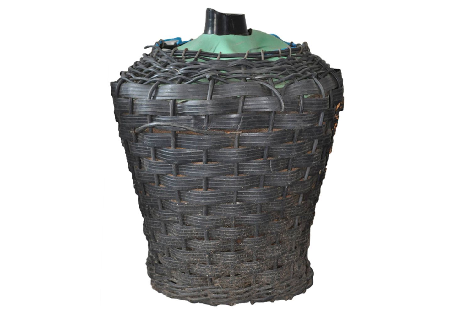 Glass Demijohn In Plastic Basket