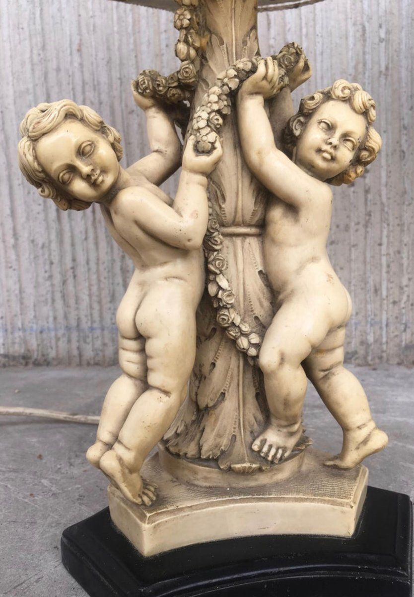 photo vinterior White Resin Cherub Table Lamps By Gino Ruggeri For Tito Bianchi, 1980s, Set Of 2
