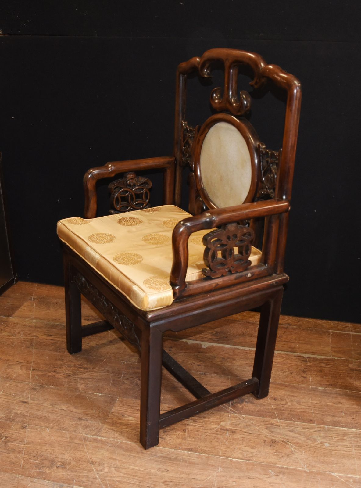 Pair Antique Chinese Armchairs Hardwood 19th Century Seat Chair photo furniture