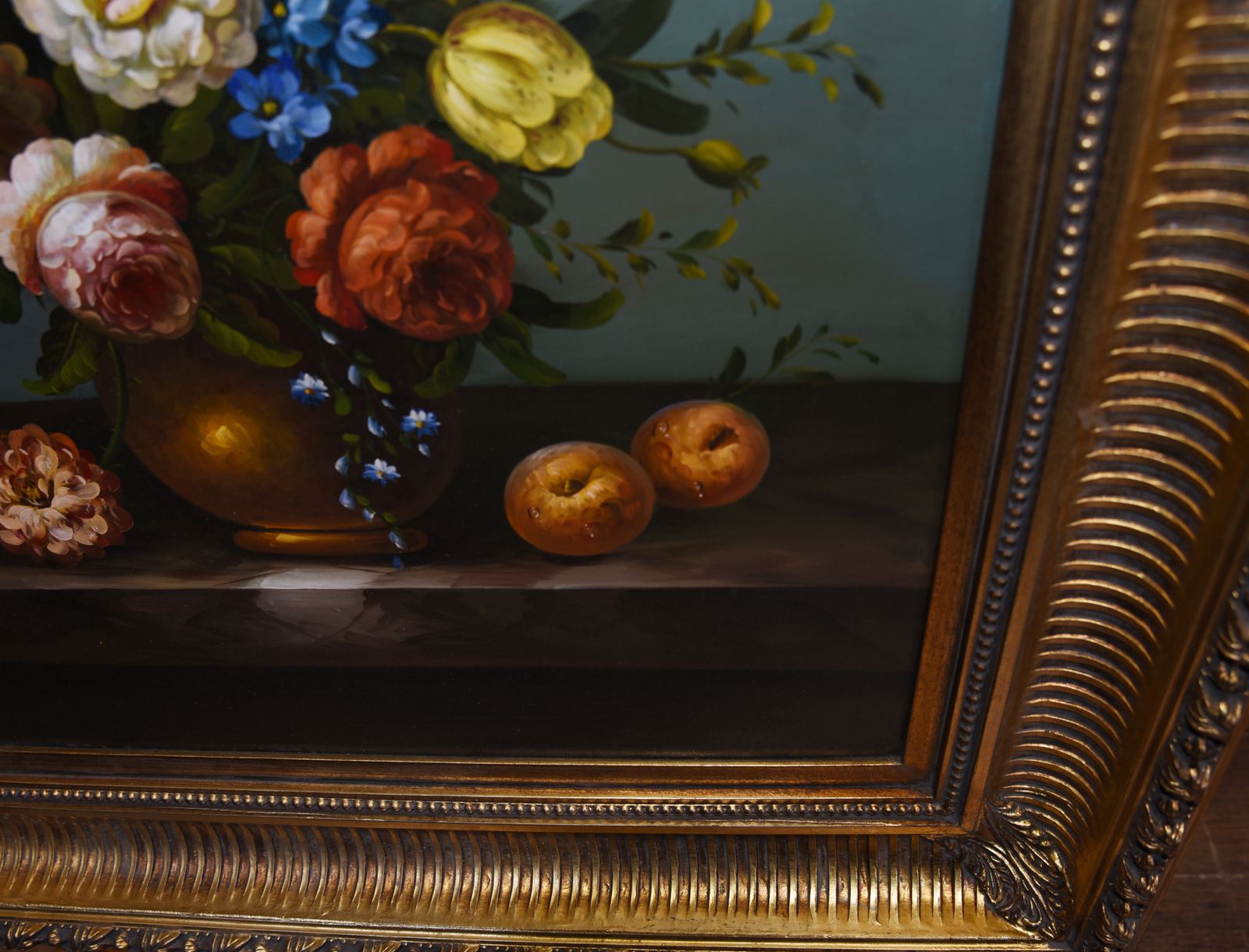 Flemish Oil Painting Floral Still Life Vivid Flowers photo Art