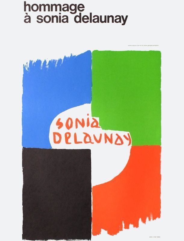 Delaunay Sonia Poster In Lithography Exhibition Center Pompidou 1975
