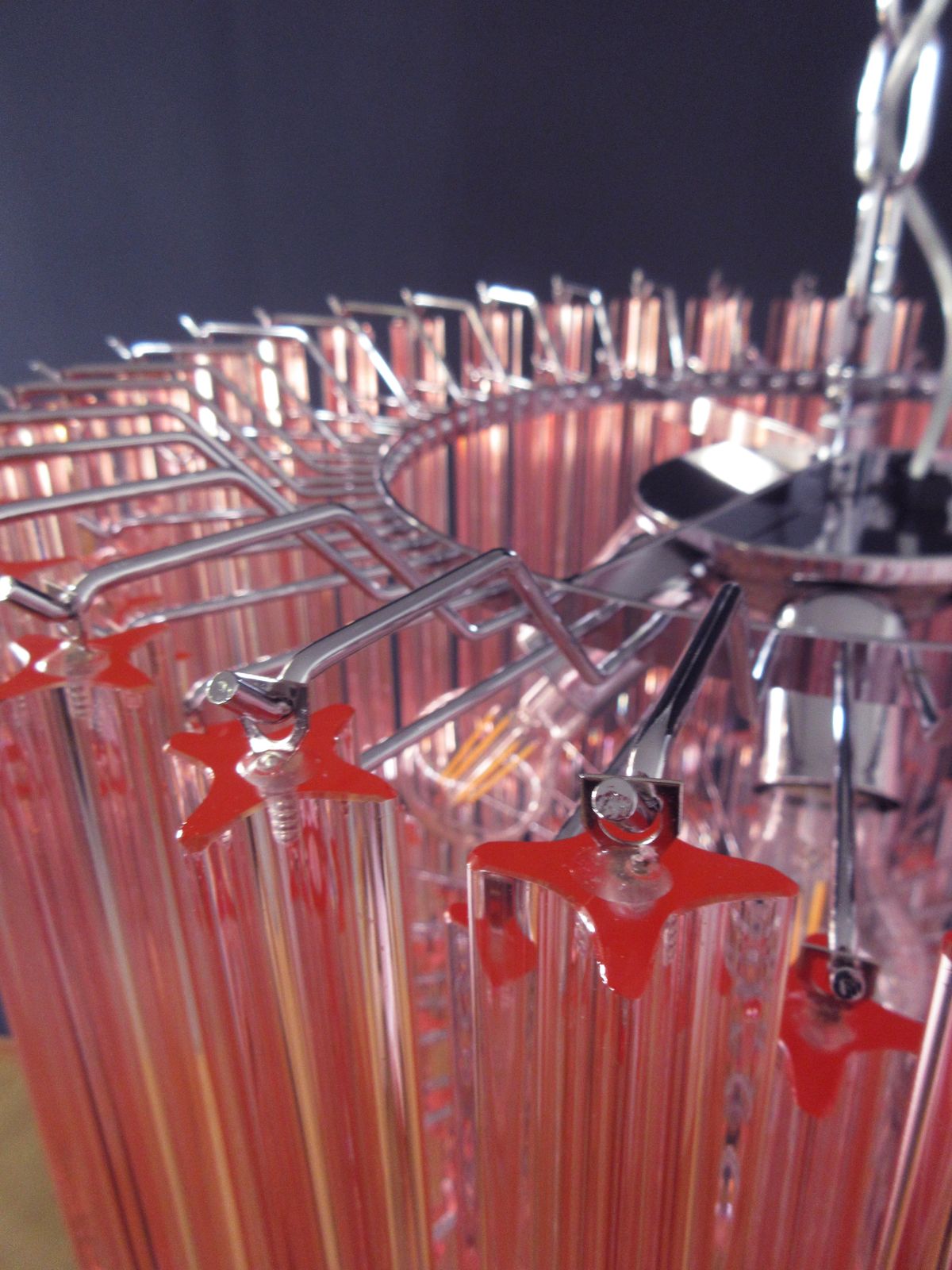 Modern Quadriedri Murano Glass Chandelier   163 Pink Prism Quadriedri photo for sale