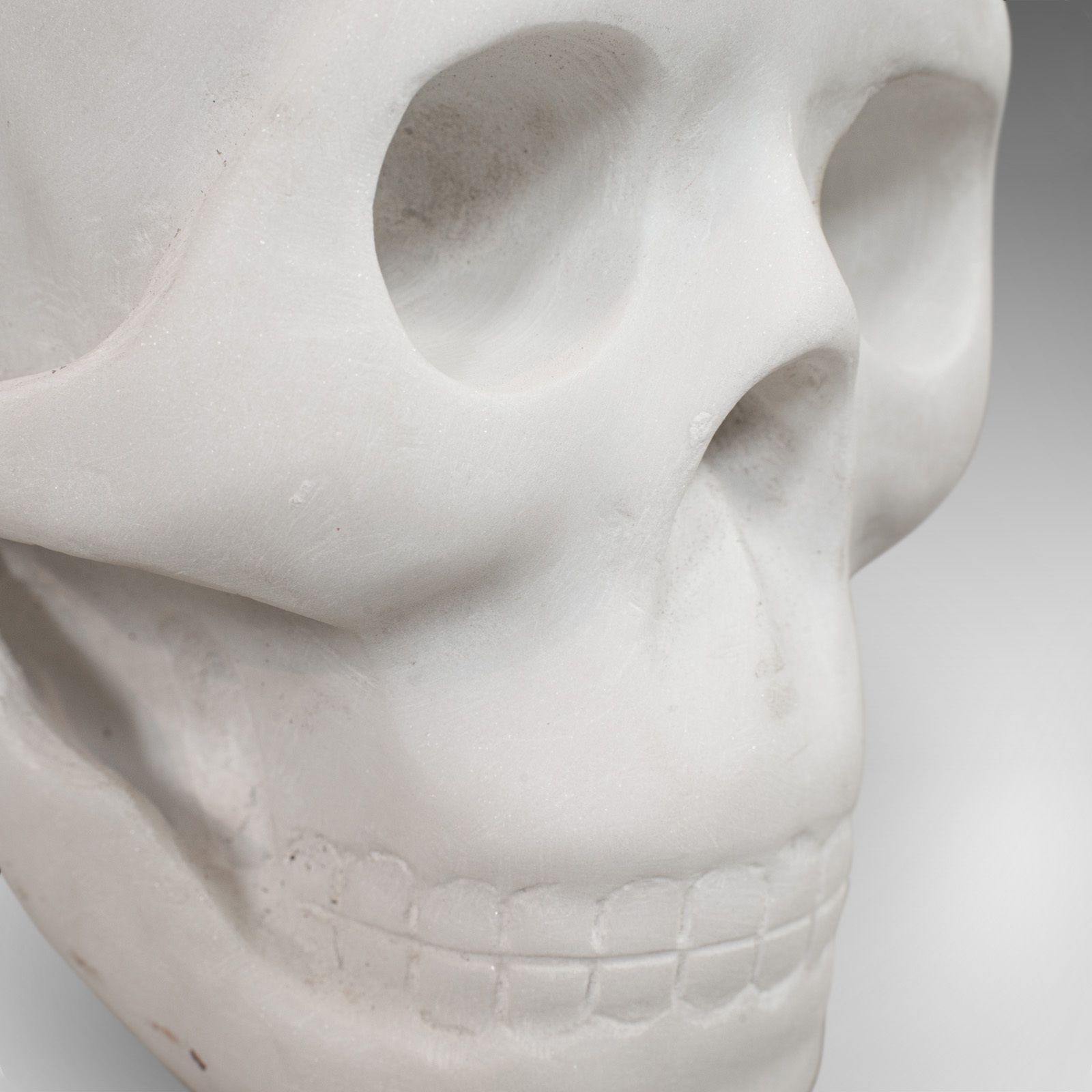 Vintage Marble Skull, English, Bianco Assoluto, Paperweight, Ornament, C20th photo vintage