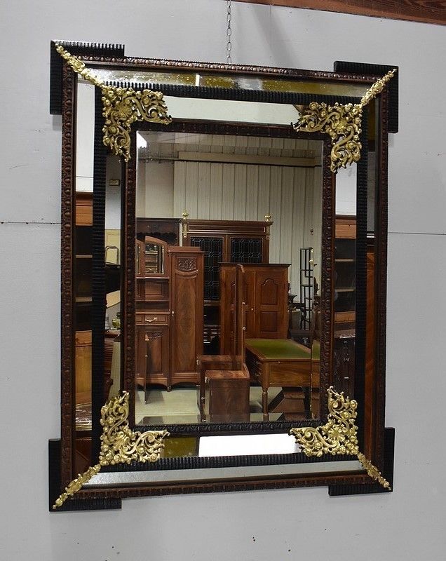 Large Rectangular Mirror, Louis XIV Style, Napoleon III Period  19th