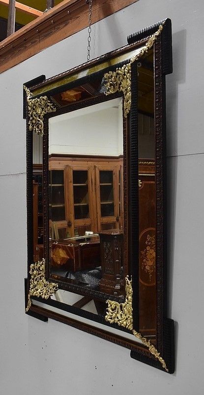 Large Rectangular Mirror, Louis XIV Style, Napoleon III Period  19th photo for sale